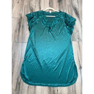 Vintage Petra Fashions Green Lace Trim Nightgown Womens S
